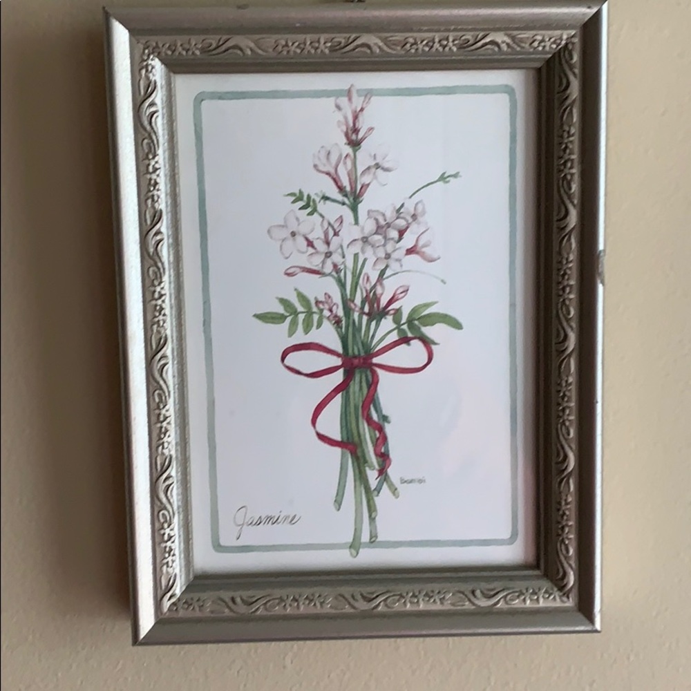 BAMBI PAPIAS WATERCOLOR FLORAL FRAMED ART
